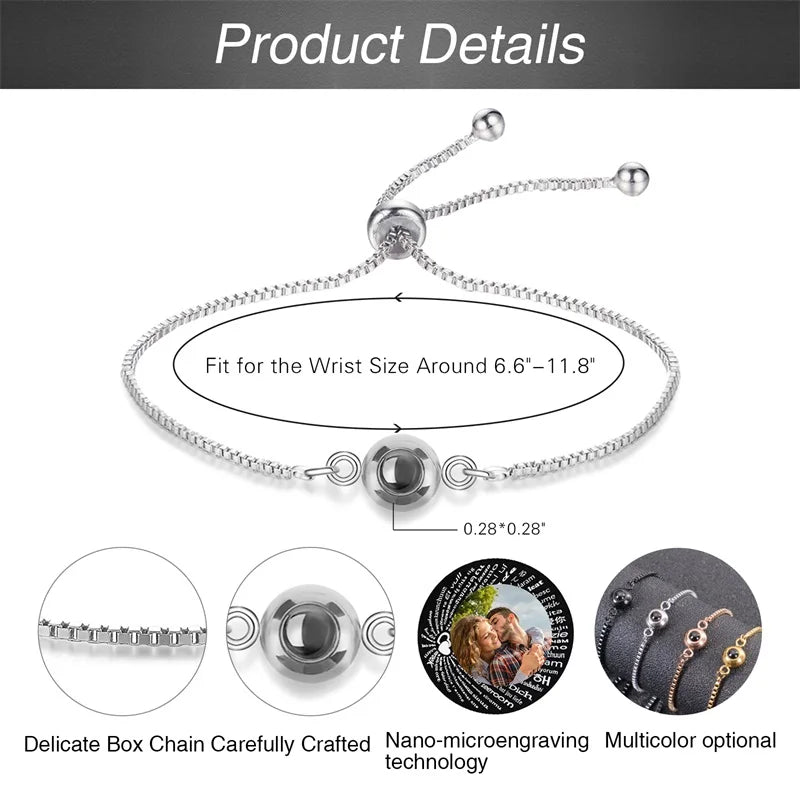 Custom Photo Projection Bracelet - Your Memory in Every Light