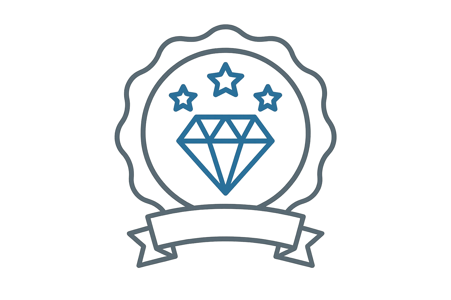 Crafted quality icon with transparent background