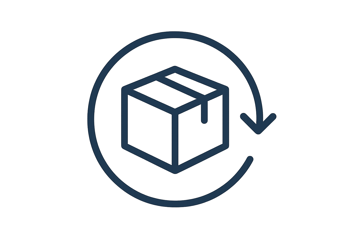 Hassle-free returns icon with transparent background