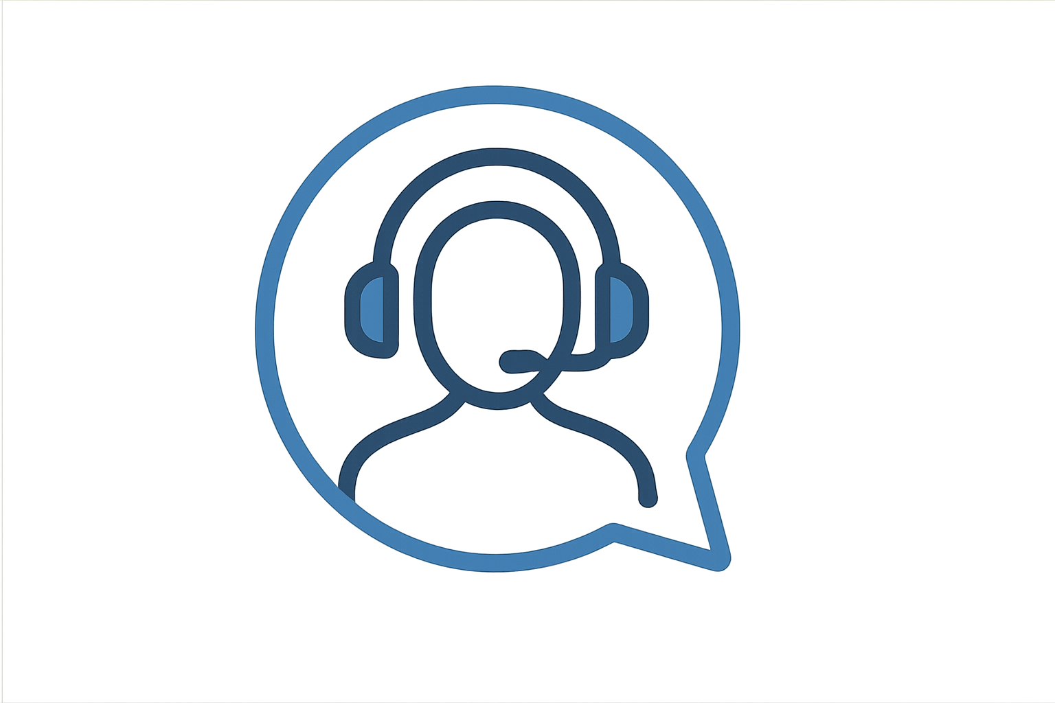 Responsive customer support icon with transparent background