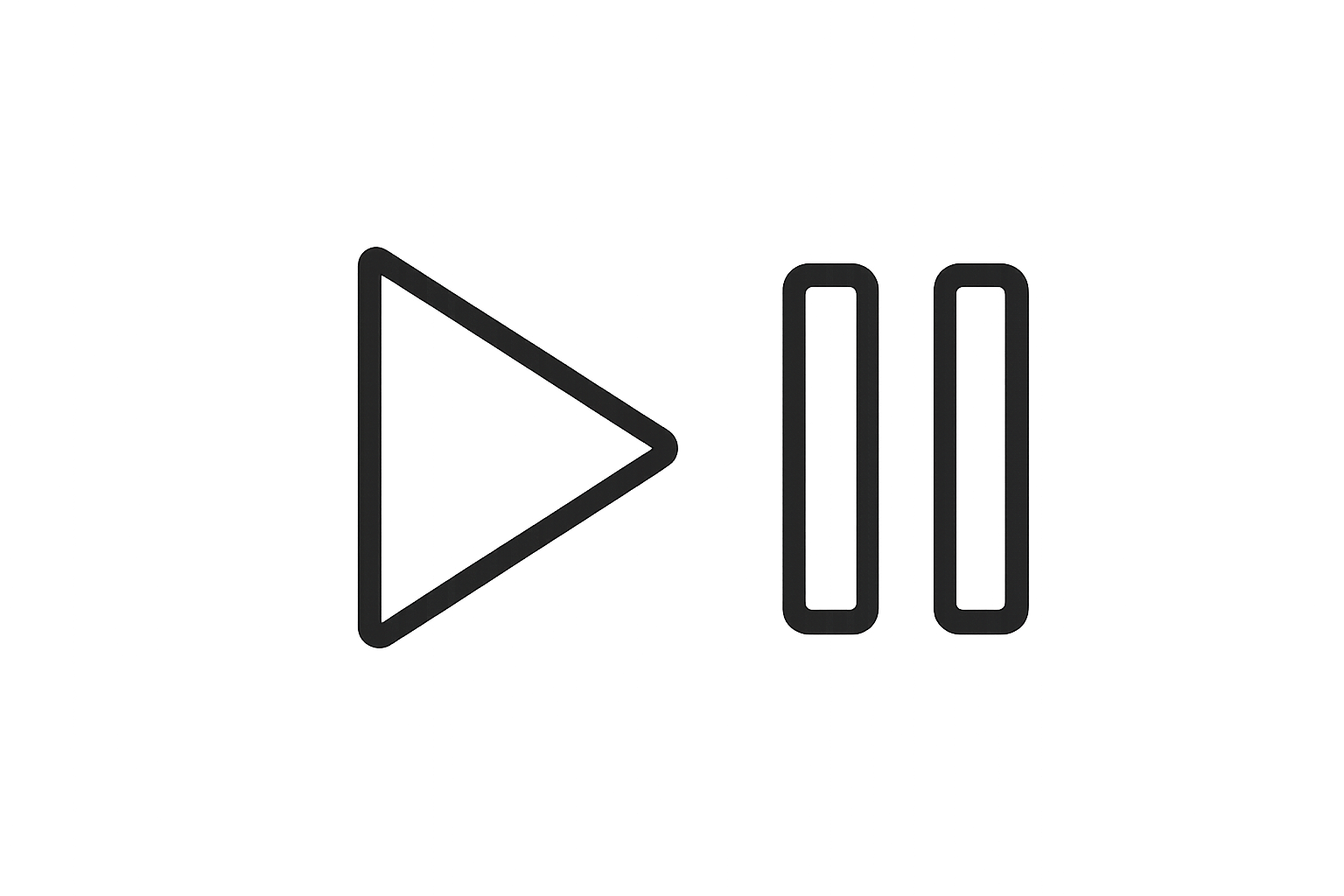 Simple play and pause icon