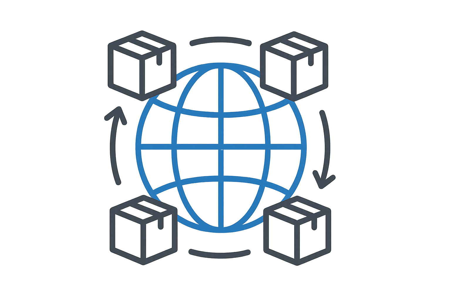 Worldwide shipping icon without text